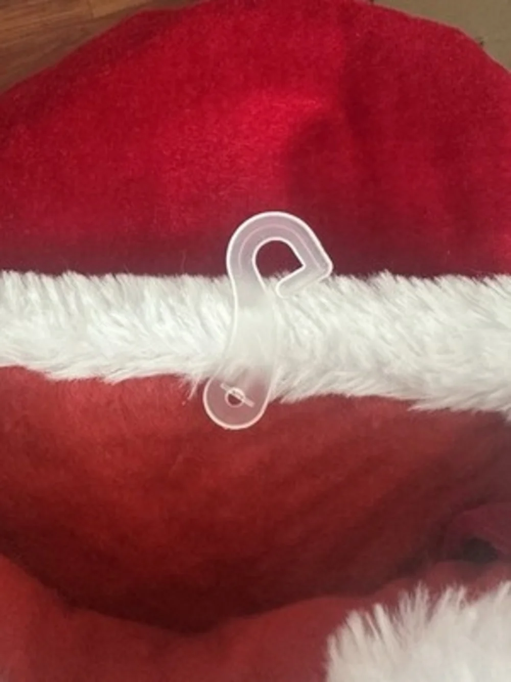 Monogram Letter C Red Velvet Christmas Stocking White Faux Fur Cuff 18.5